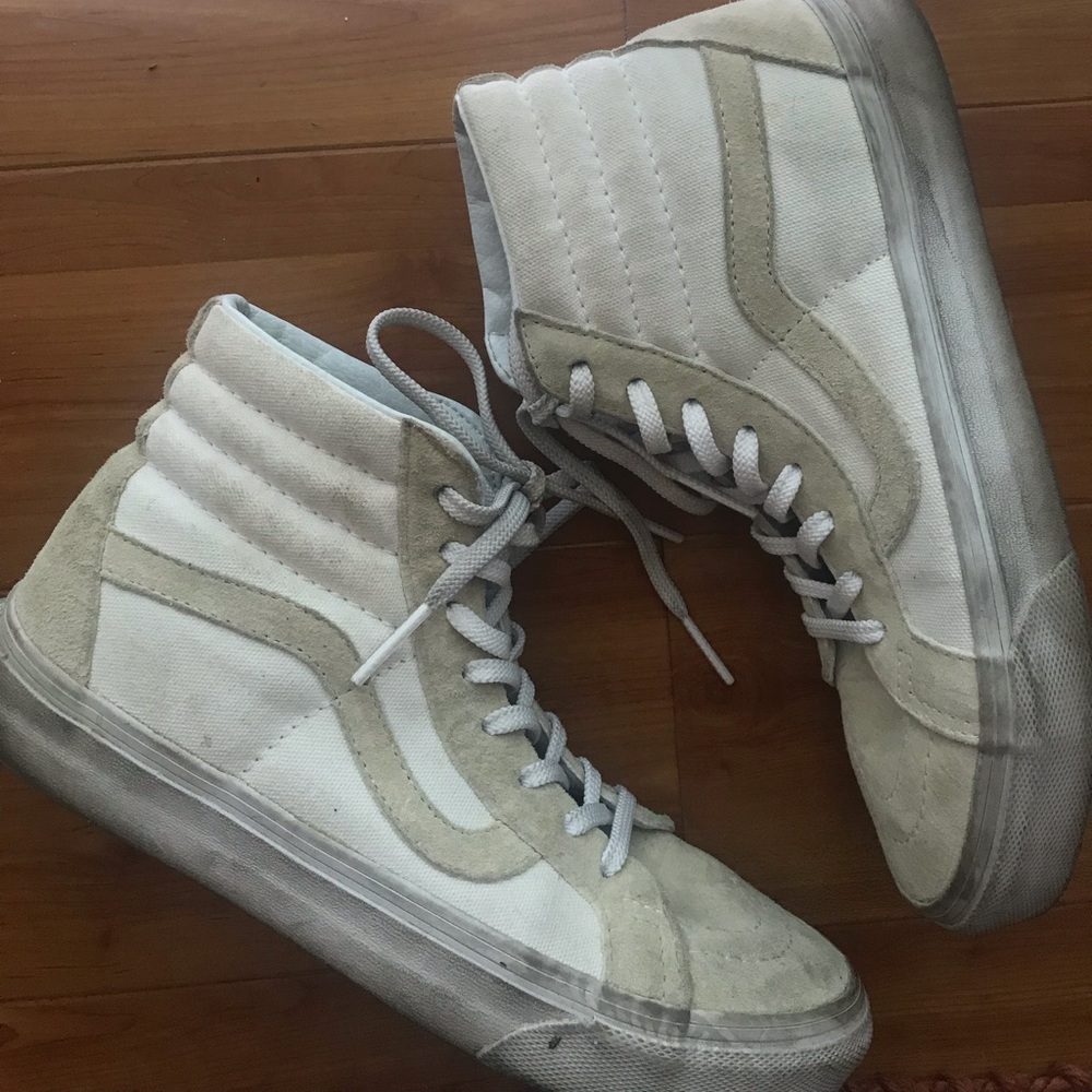 Vans sk8 hi canvas suede exterior leather interior
